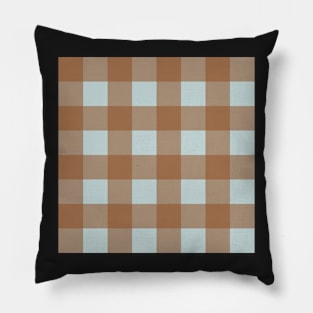 Little Critter Plaid - Brown and Pale Turquoise Pillow