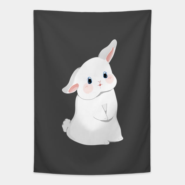 Claude d Bunny Standing for Snack | baby Fur Holland Lop Rabbit | Bunniesmee Tapestry by GambarGrace