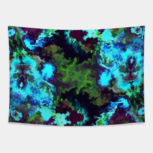 Psychedelic Hippie Square Green Blue and Purple Tapestry