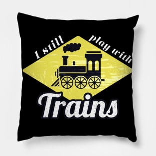 Railroader Play With Trains Locomotive Pillow