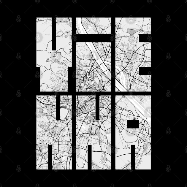 Vienna, Austria City Map Typography - Light by deMAP Studio