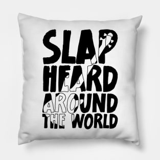 Funny Meme Slap Heard Around The World Bass Player Pillow