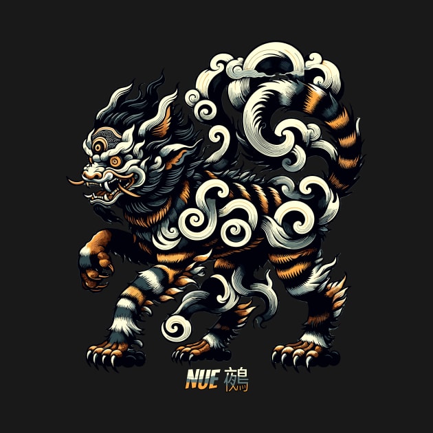 Nue Yokai Legend Tee: Mythical Japanese Beast Art by SakuraInsights