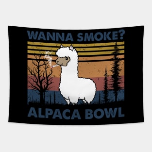 Llama Wanna Smoke Alpaca Bowl Vintage Shirt Tapestry