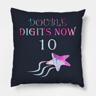 Birthday Apparel: Art Work by Tammy Birthday Girl 10 Shirt, Double Digits Now Dip Dye Graphic Gift Pillow