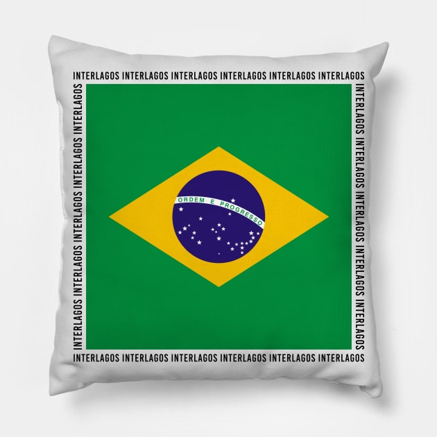 Interlagos F1 Circuit Stamp Pillow by GreazyL