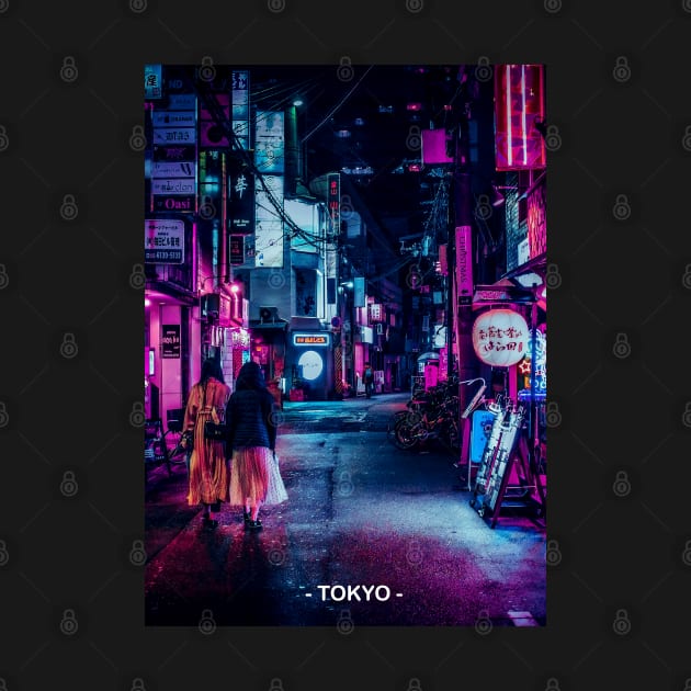 Tokyo Street Neon Synthwave by JeffDesign