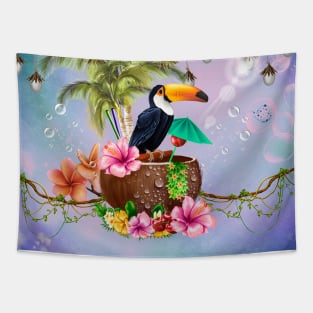 Tropical design with toucan Tapestry