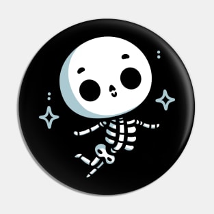 Cute Skeleton Dancing Happily | Cute Skeleton in Kawaii style | Halloween Costume Pin