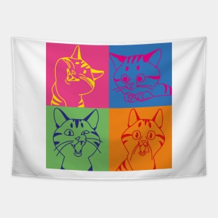 drawing of colorful cats Tapestry