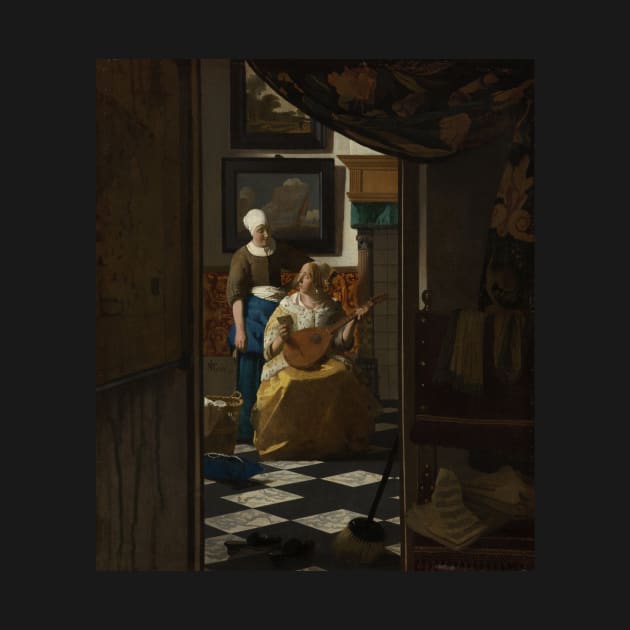 The Love Letter by Jan Vermeer, circa 1669. by Classic Art Stall