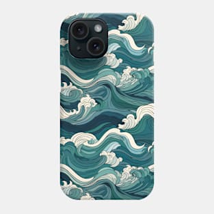 Ephemeral Crests: Hokusai Waves Reimagined Phone Case