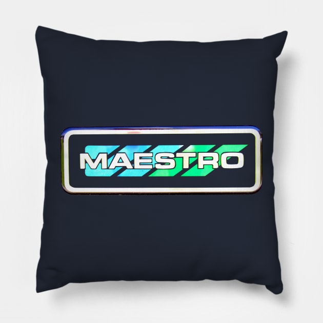 Austin Maestro 1980s British classic car badge photo Pillow by soitwouldseem