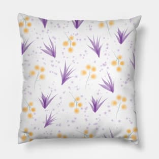 Watercolor Spring Mimosa Flower Pattern Pillow