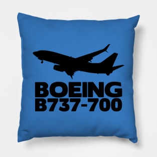 Boeing B737-700 Silhouette Print (Black) Pillow