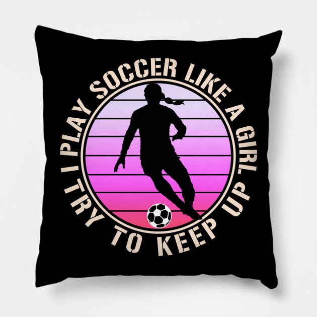 Women Soccer Pillow by RichyTor