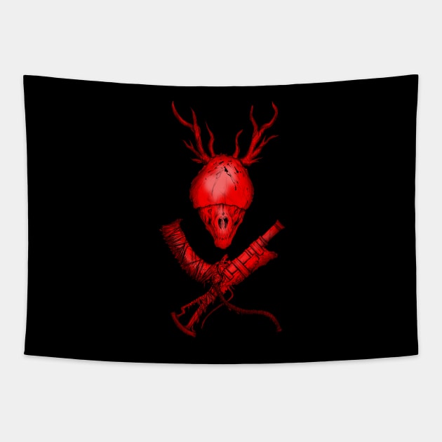 Bloodborne Cross-Weapons(red) Tapestry by Harrison2142