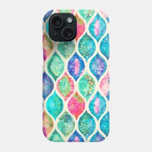 Watercolor Ogee Patchwork Pattern Phone Case