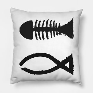 fish bone japan art Pillow