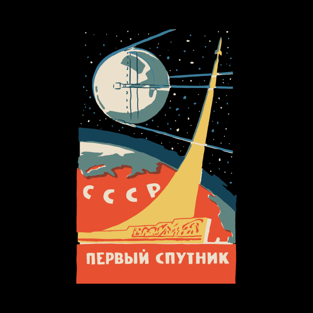 Sputnik USSR Vintage Poster by dumbshirts
