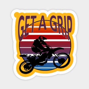 Get A Grip Motor X  Dirt Bike Retro Sunset Art Magnet