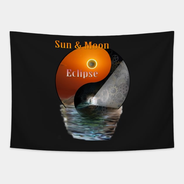 Sun Moon Eclipse Tapestry by Just Kidding by Nadine May