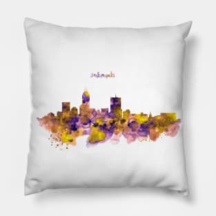 Indianapolis Skyline Silhouette Pillow