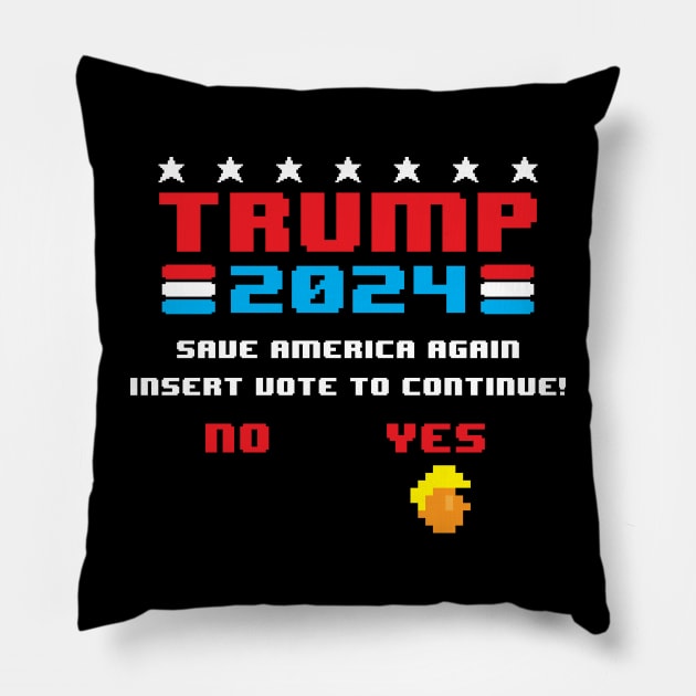 Miss Me Yet Trump 2024 Save America Again Insert Vote Gamer Pillow by SWIFTYSPADE