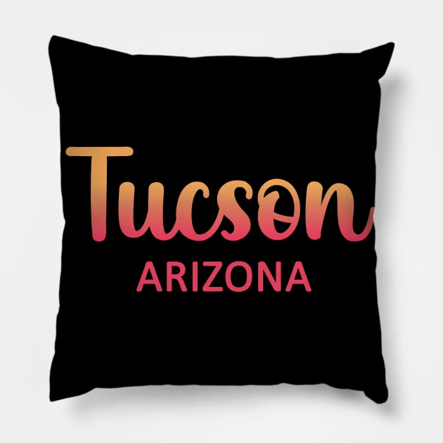 Tucson Arizona map  Arizona tourism Tucson AZ Pillow by BoogieCreates