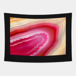 Red and orange agate mineral super macro Tapestry