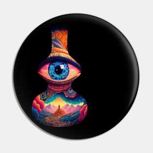 Psychedelic all seeing eye v1 bottle Pin