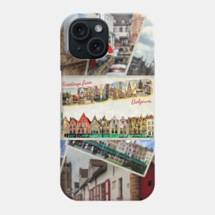 Greetings from Bruges in Belgium Vintage style retro souvenir Phone Case