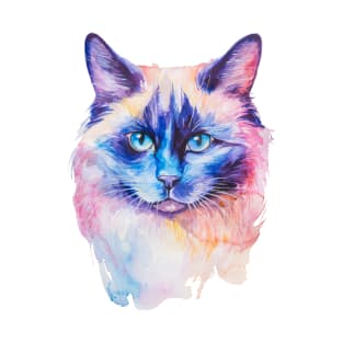 watercolor Birman Cat T-Shirt