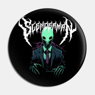 Slenderman Death Metal Style Design Pin