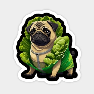 Puglettuce Funny Pug Dog Lovers Gift Magnet