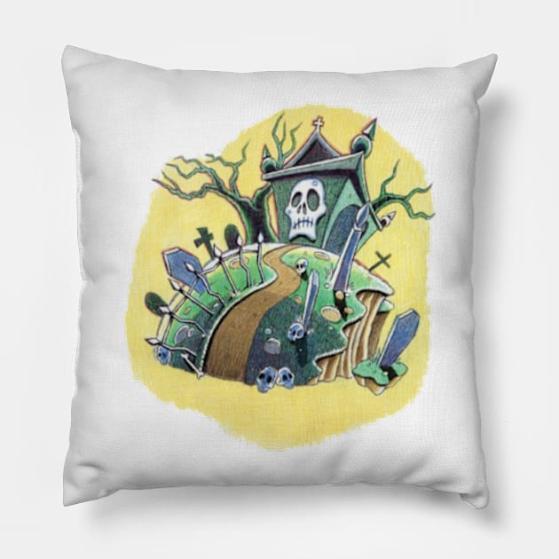 Medievil - Tomb Sketch Pillow by Gekidami