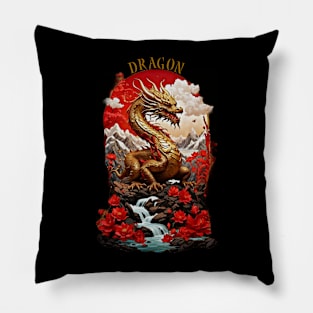 Golden Dragon Majesty Pillow