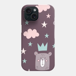 Cartoon Bear Head Pattern Art Phone Case