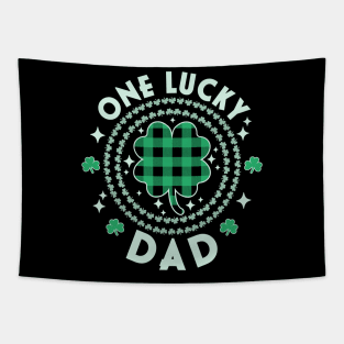 One Lucky Dad Irish St Patricks Day Shamrocks Green Funny Tapestry