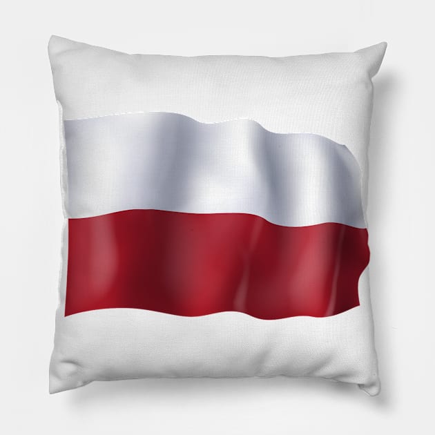 Polska flag Pillow by SerenityByAlex