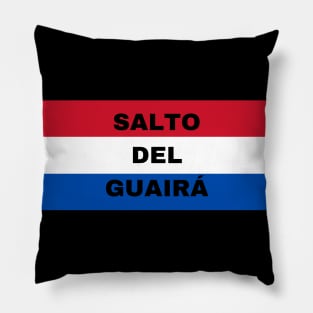 Salto del Guairá City in Paraguay Flag Colors Pillow