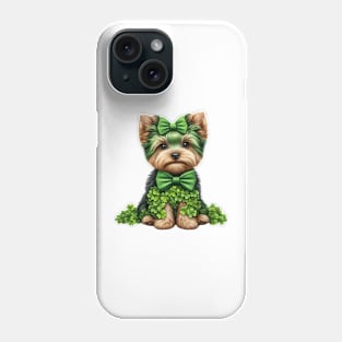 Clover Yorkshire Terrier Dog St Patricks Day Phone Case