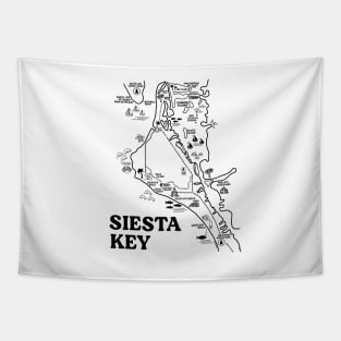 Siesta Key Map Art Tapestry