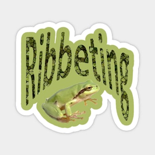 Ribbeting Text Pattern With Tree Frog Photograph Magnet