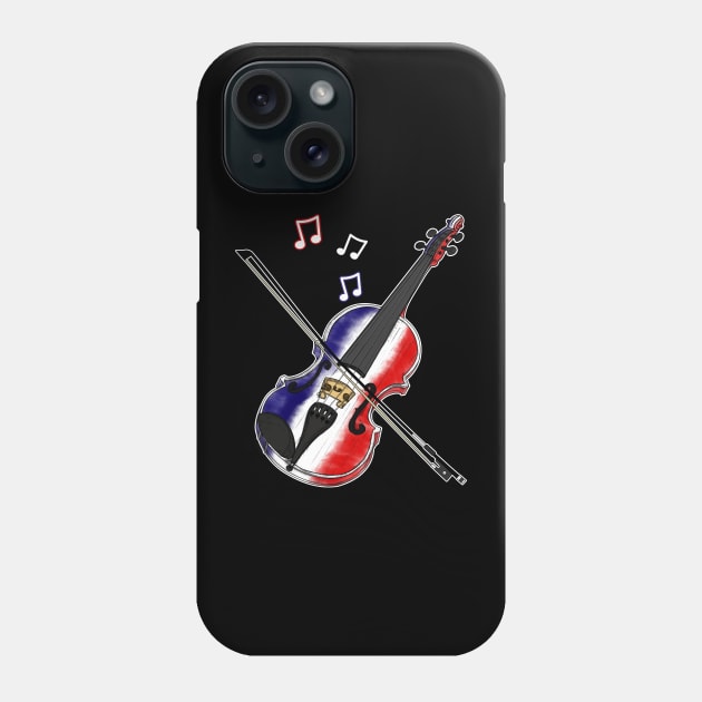 Violin French Flag Violinist France Musician Phone Case by doodlerob