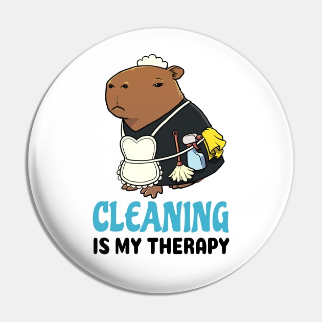 Cleaning is my therapy Capybara Pin by capydays