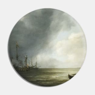 Dutch Men-of-War off a Craggy Coast by Simon de Vlieger Pin