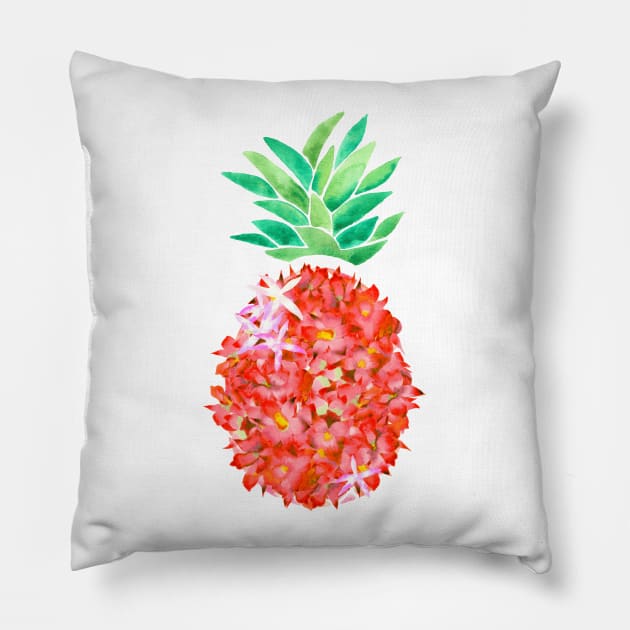 Orange Tropic Pineapple Pillow by AmayaBrydon