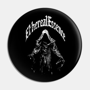 Medieval Cloaked Figure Dark Fantasy White Pin