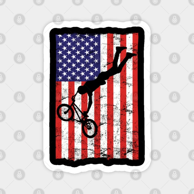 BMX - BMX Biking USA Flag Magnet by Kudostees